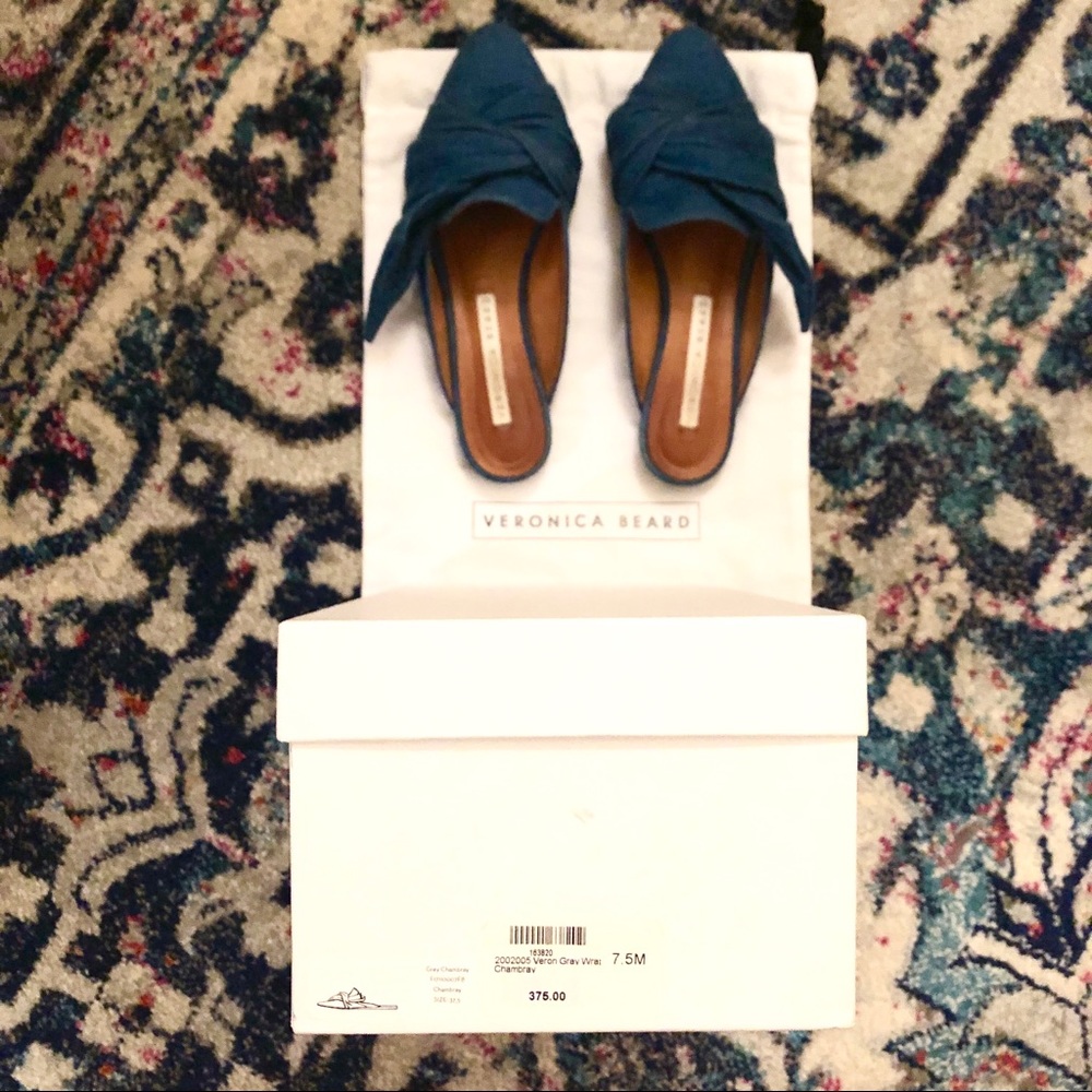 VERONICA BEARD CHAMBRAY MULES - Picture 4 of 6